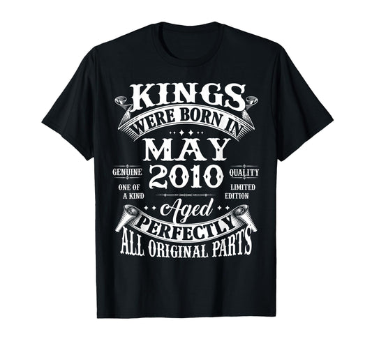 16Th Birthday Gift Kings Born May 2010 16 T-Shirt - Trendy Graphic Unisex - T-Shirt, Sweatshirt, Hoodie