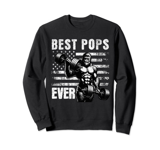 Best Pops Ever Fathers Day Bigfoot Sweatshirt - Graphic Print for Adults - T-Shirt, Sweatshirt, Hoodie