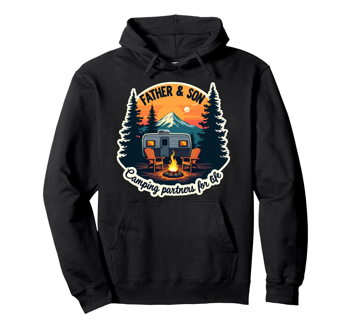 Father And Son Camping Partners Hoodie - Casual Everyday Wear Men Women - T-Shirt, Sweatshirt, Hoodie