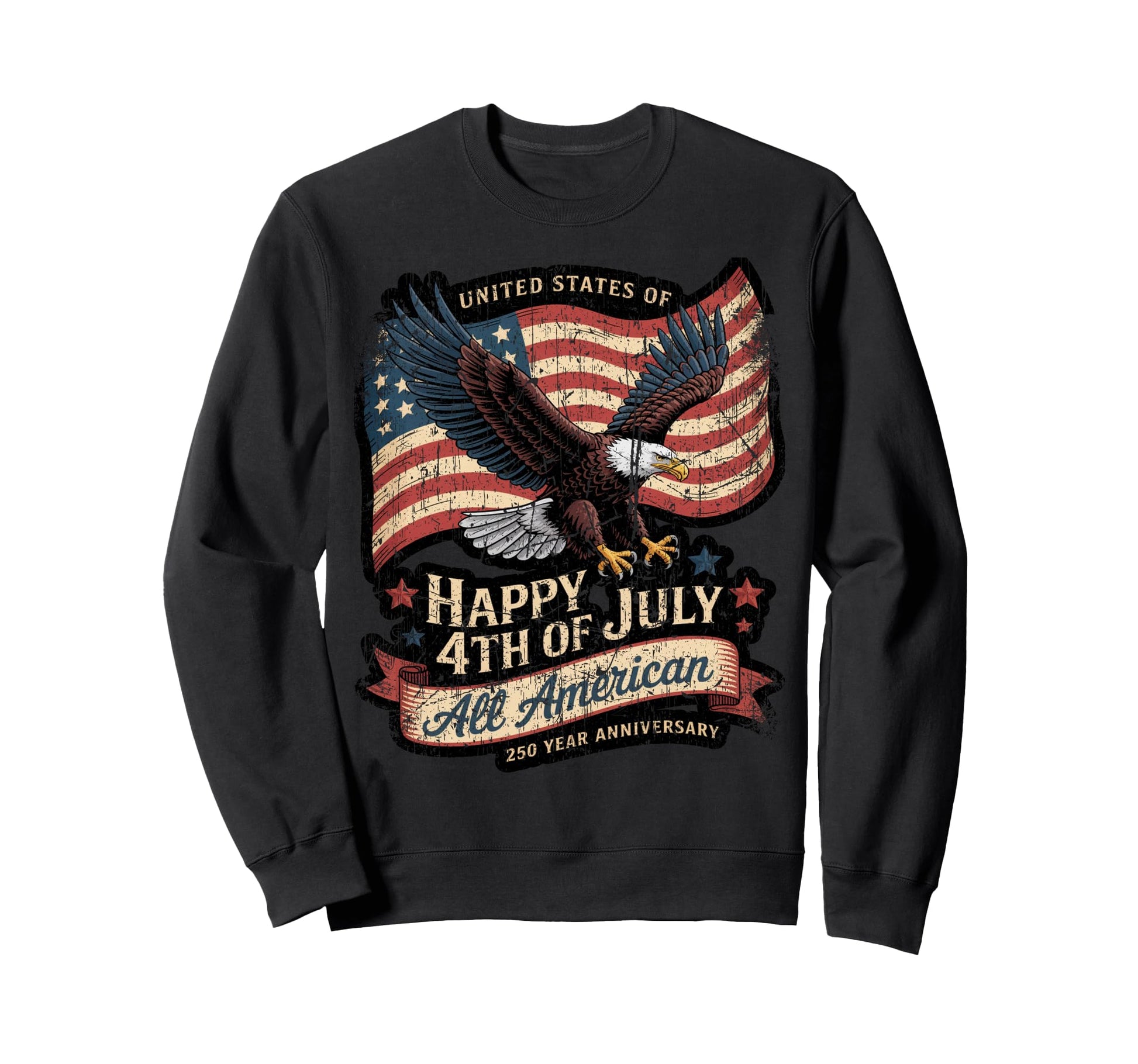 American Flag Sweatshirt - Graphic Print for Adults - T-Shirt, Sweatshirt, Hoodie