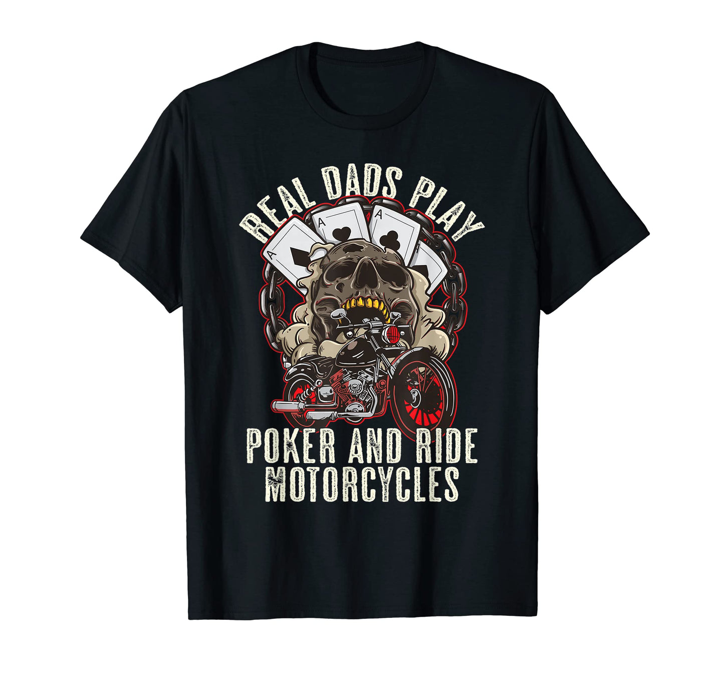 Mens Dads Play Poker And Ride T-Shirt - Custom Art Print Unisex - T-Shirt, Sweatshirt, Hoodie