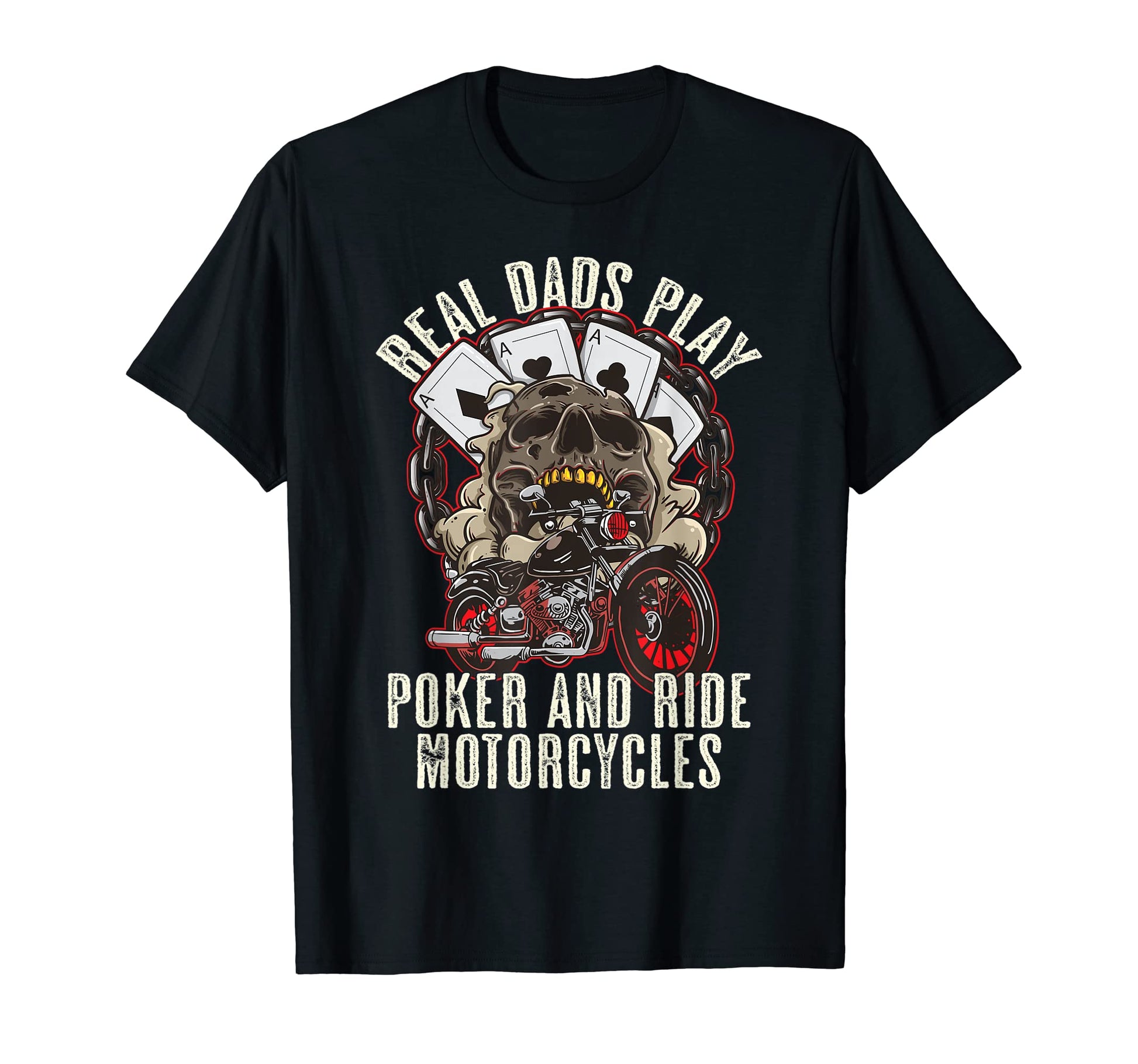 Mens Dads Play Poker And Ride T-Shirt - Custom Art Print Unisex - T-Shirt, Sweatshirt, Hoodie