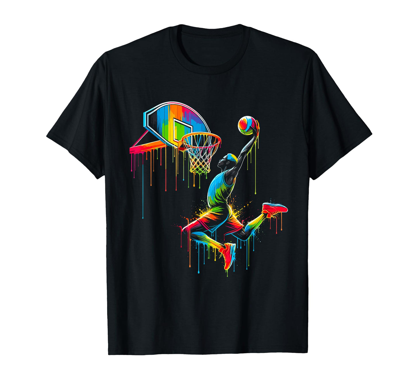 Colorful Paints Splash Basketball T-Shirt - Casual Everyday Wear Unisex - T-Shirt, Sweatshirt, Hoodie