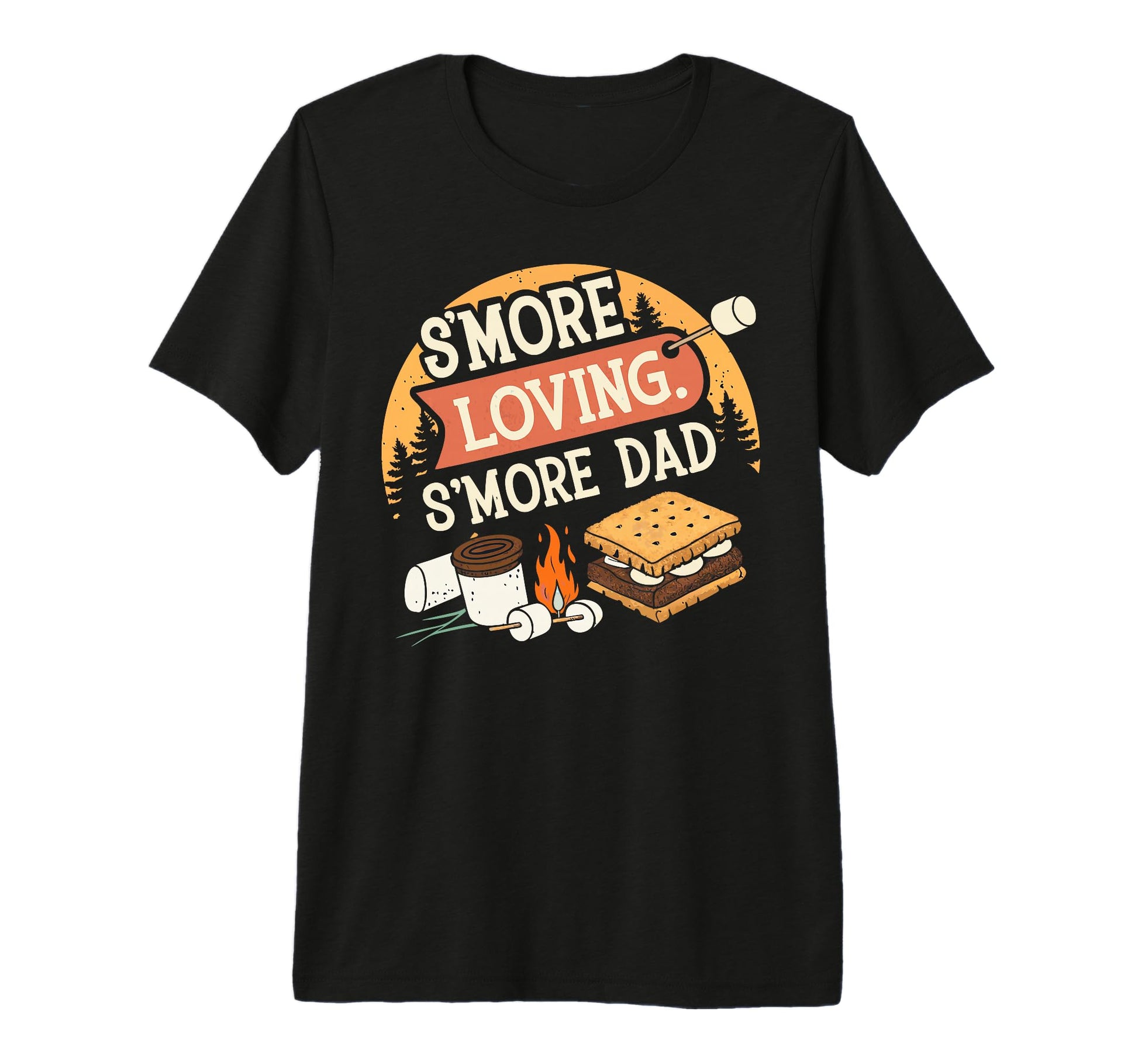 Camping Dad Smore Loving Fathers Day T-Shirt - Aesthetic Graphic Unisex - T-Shirt, Sweatshirt, Hoodie