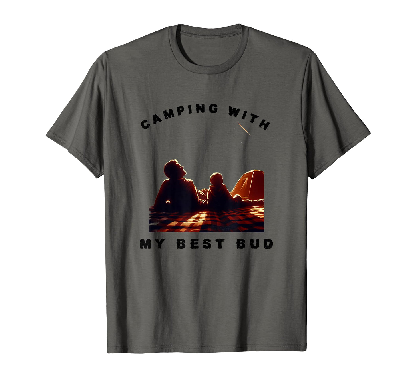 Camping My Best Bud Dad And Son Camping T-Shirt - Custom Art Print Unisex - T-Shirt, Sweatshirt, Hoodie