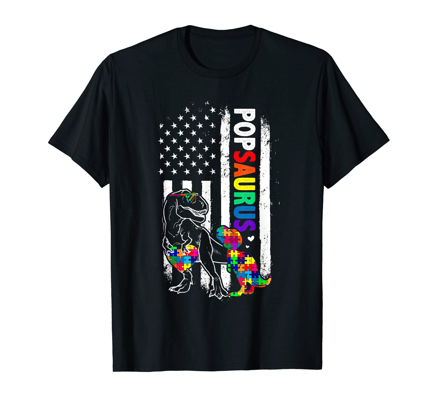 Pop Popsaurus Dinosaur Puzzle Autism T-Shirt - Unique Graphic Unisex - T-Shirt, Sweatshirt, Hoodie
