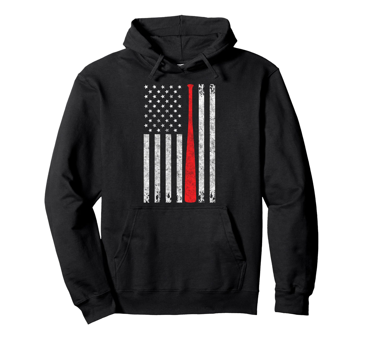 Baseball Us Flag Baseball Lover Dad Hoodie - Unique Graphic Men Women - T-Shirt, Sweatshirt, Hoodie
