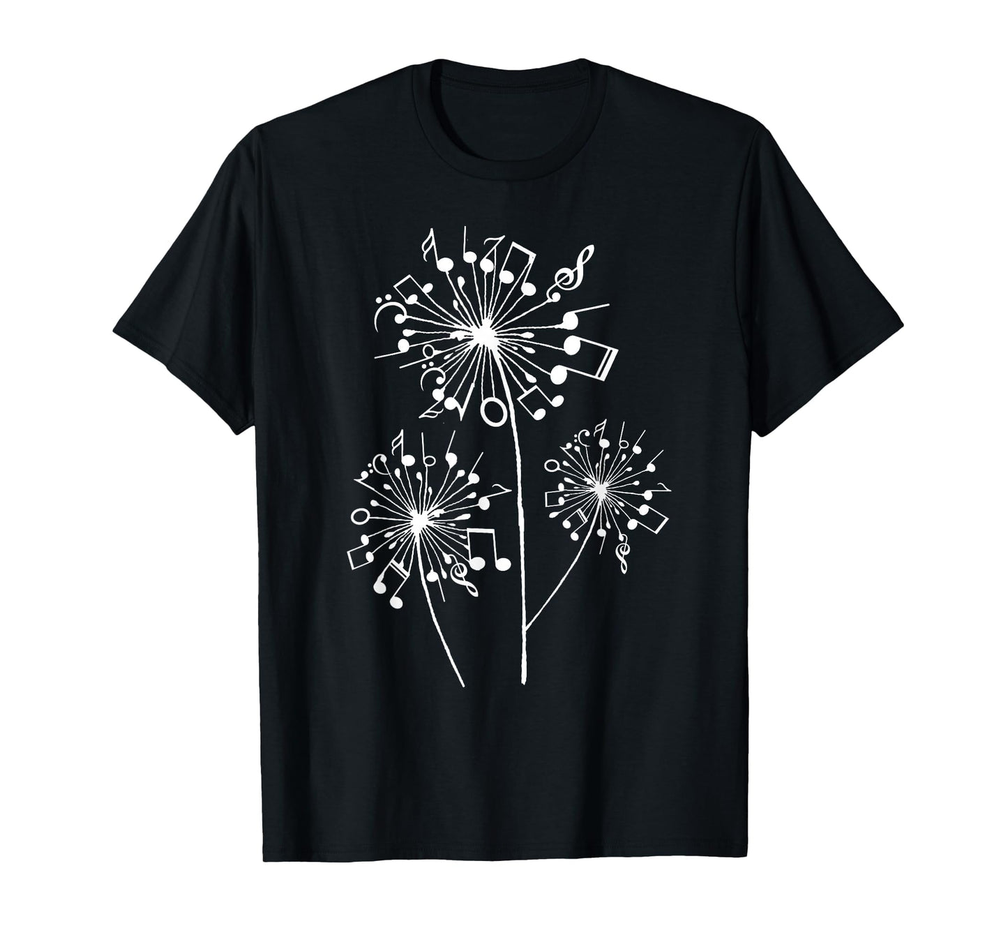 Funny Music Notes Gift Dandelion Flower T-Shirt - Custom Art Print Unisex - T-Shirt, Sweatshirt, Hoodie