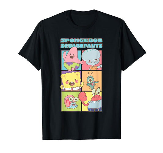Chibi Character Portrait Grid Pastel T-Shirt - Graphic Print for Adults - T-Shirt, Sweatshirt, Hoodie