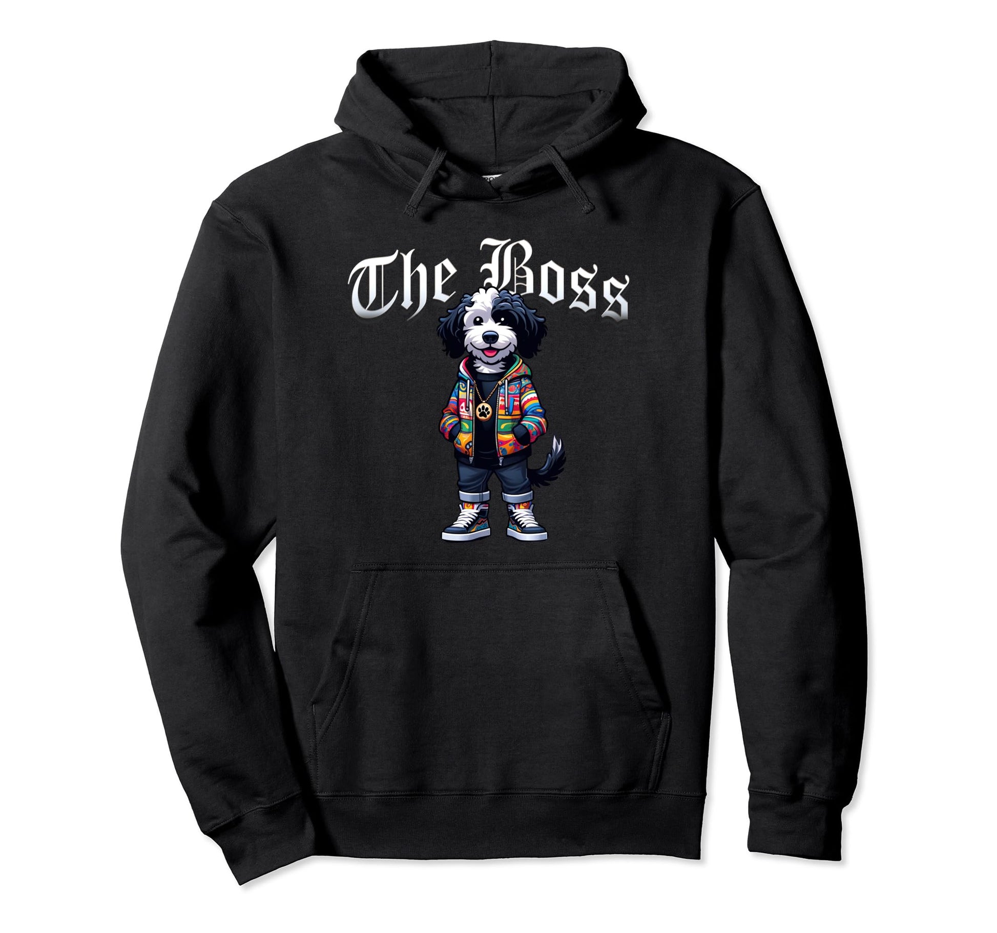 Bordoodle Dog Boss Jacket Outfit Dog Mom Dad Hoodie - Trendy Graphic Unisex - T-Shirt, Sweatshirt, Hoodie