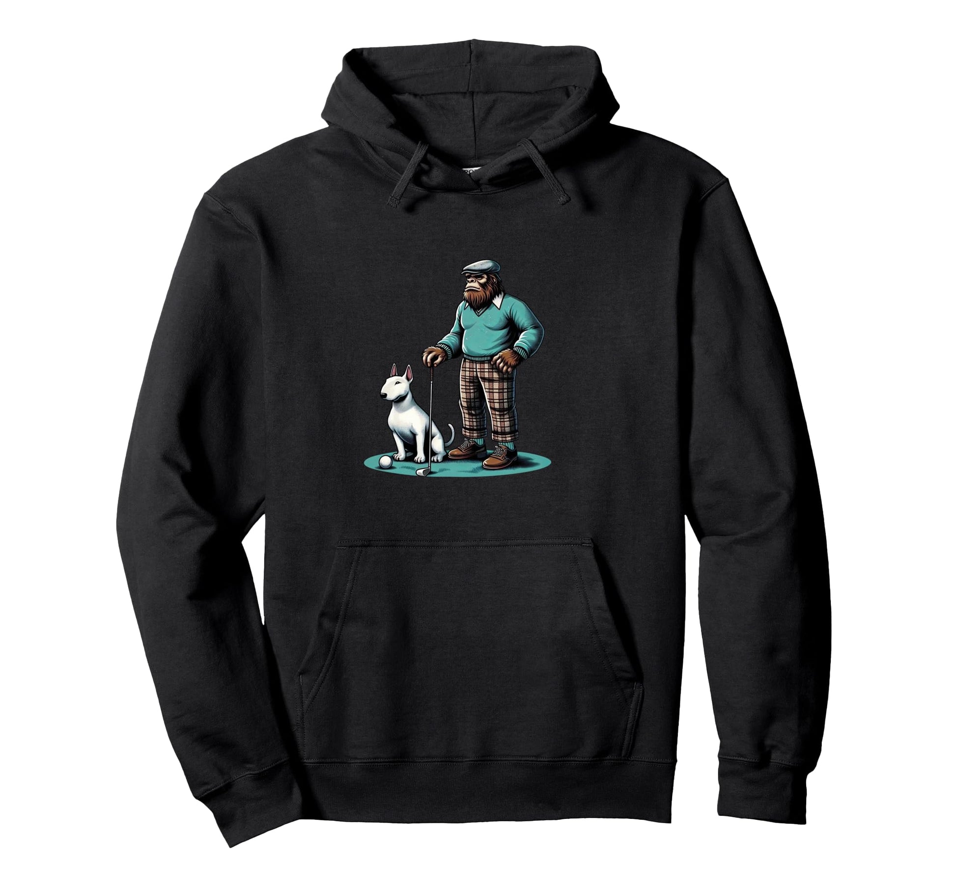 English Bull Terrier Bigfoot Hoodie - Fun Novelty Design Men Women - T-Shirt, Sweatshirt, Hoodie