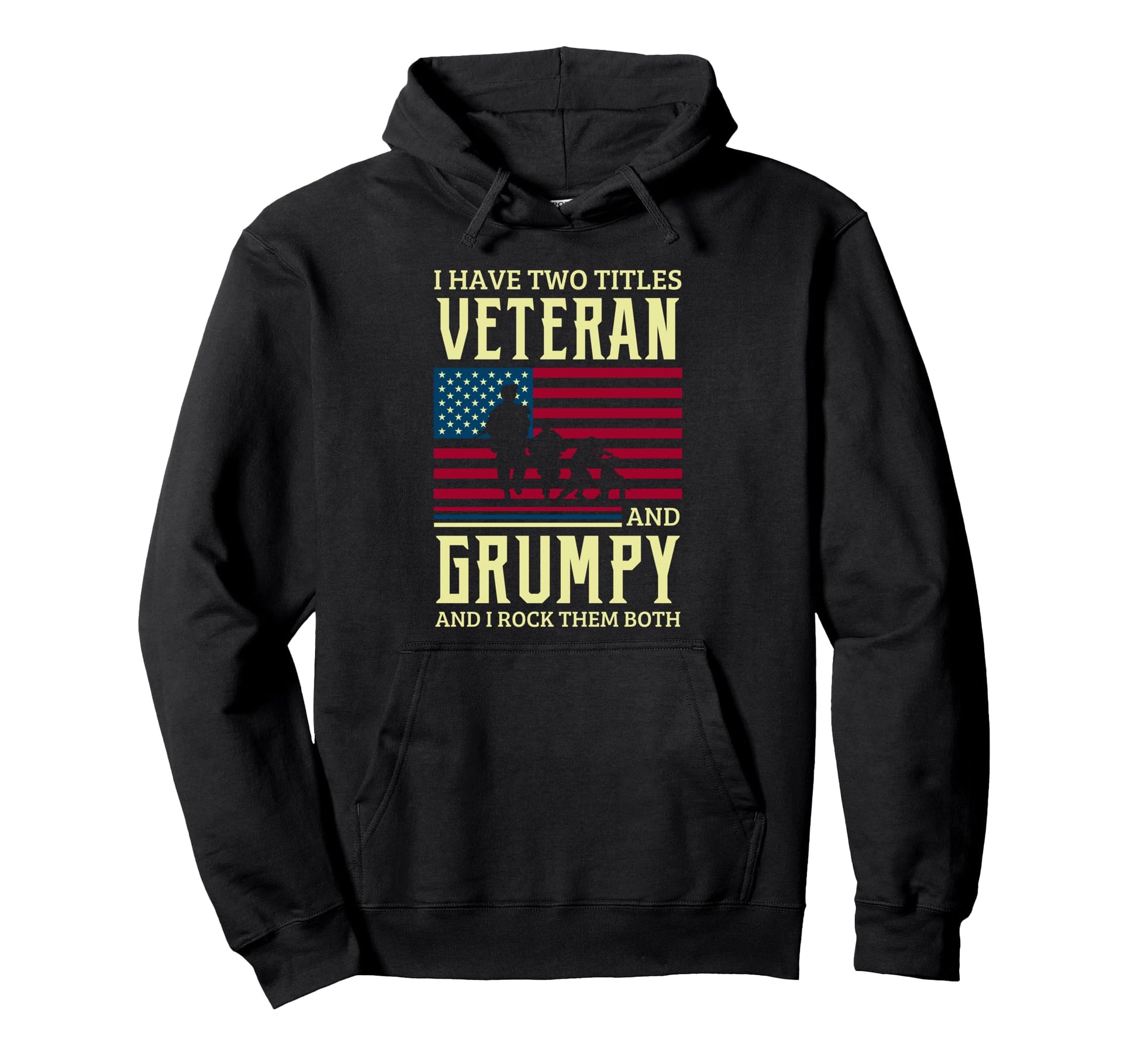 Funny Veteran Grumpy Dad Papa Grandpa Hoodie - Custom Art Print Men Women - T-Shirt, Sweatshirt, Hoodie