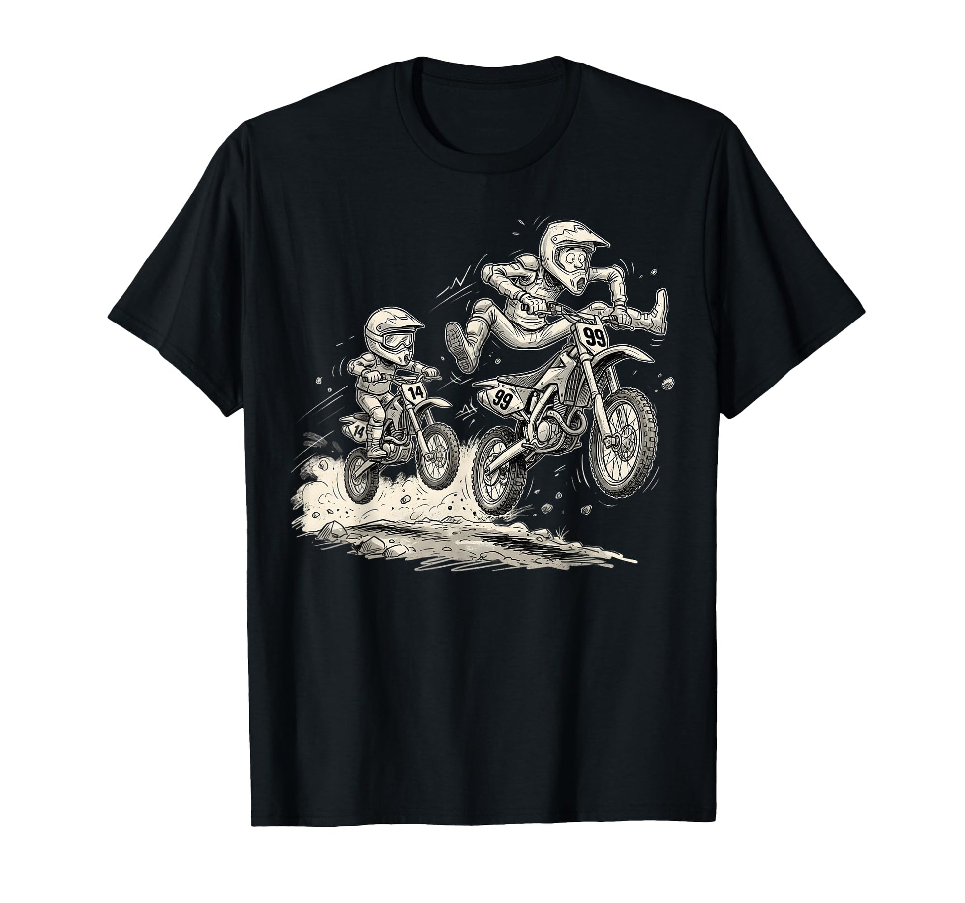 Father Son Motocross Dirt Bike Racing T-Shirt - Custom Art Print Unisex - T-Shirt, Sweatshirt, Hoodie