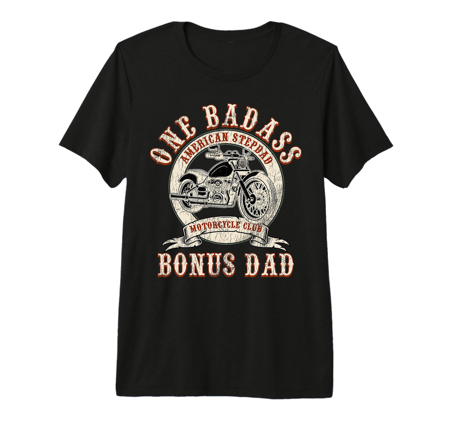 Mens Fathers Day Stepdad One Badass T-Shirt - Custom Art Print Men Women - T-Shirt, Sweatshirt, Hoodie