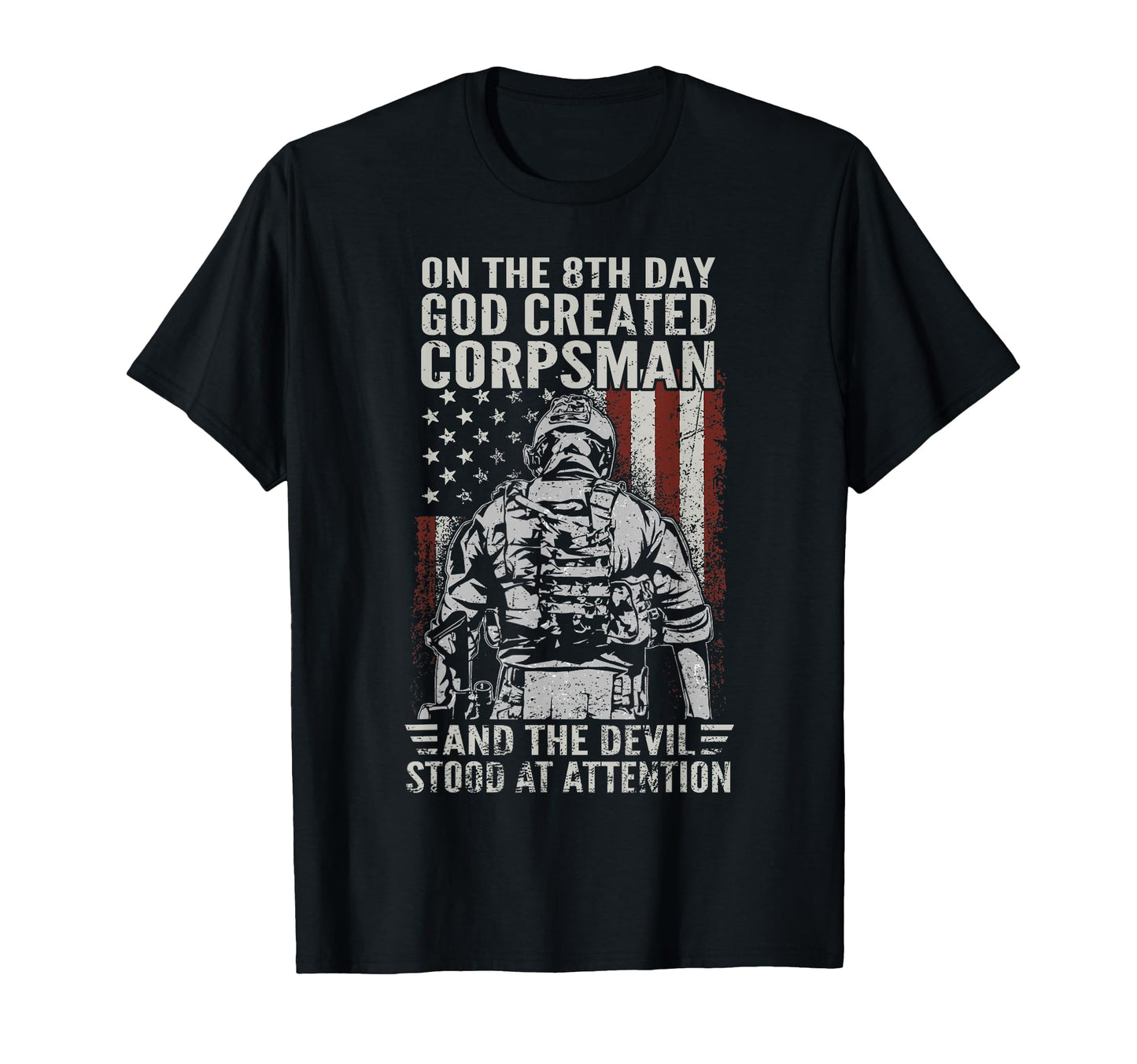 8Th Day God Created Corpsman Flag Us T-Shirt - Graphic Print for Adults - T-Shirt, Sweatshirt, Hoodie