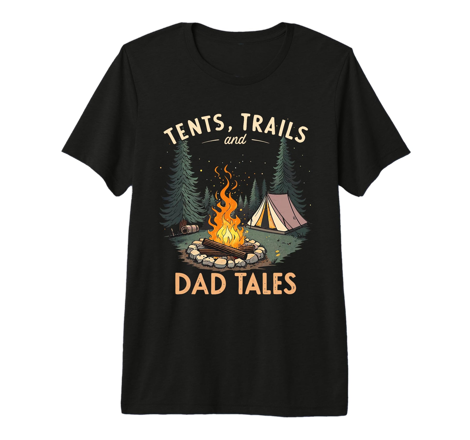 Tents Trails And Dad Tales T-Shirt - Custom Art Print Men Women - T-Shirt, Sweatshirt, Hoodie