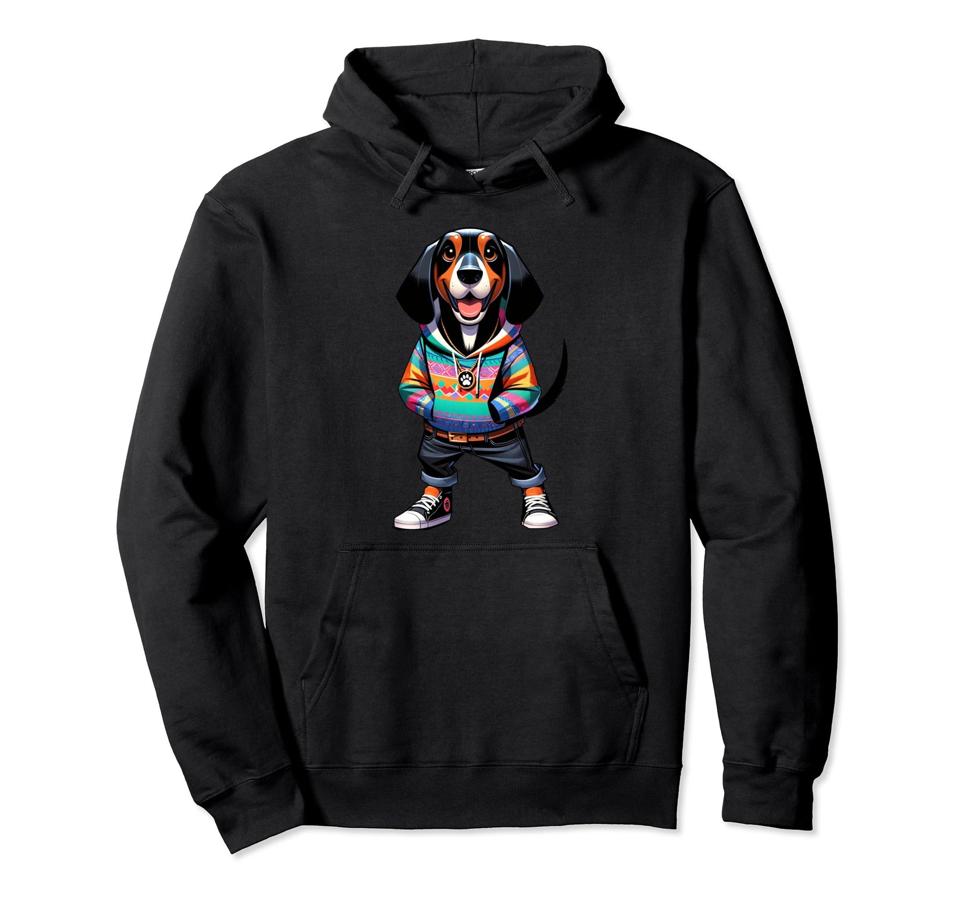 Black And Tan Coonhound Dog Jacket Outfit Hoodie - Graphic Print Unisex - T-Shirt, Sweatshirt, Hoodie