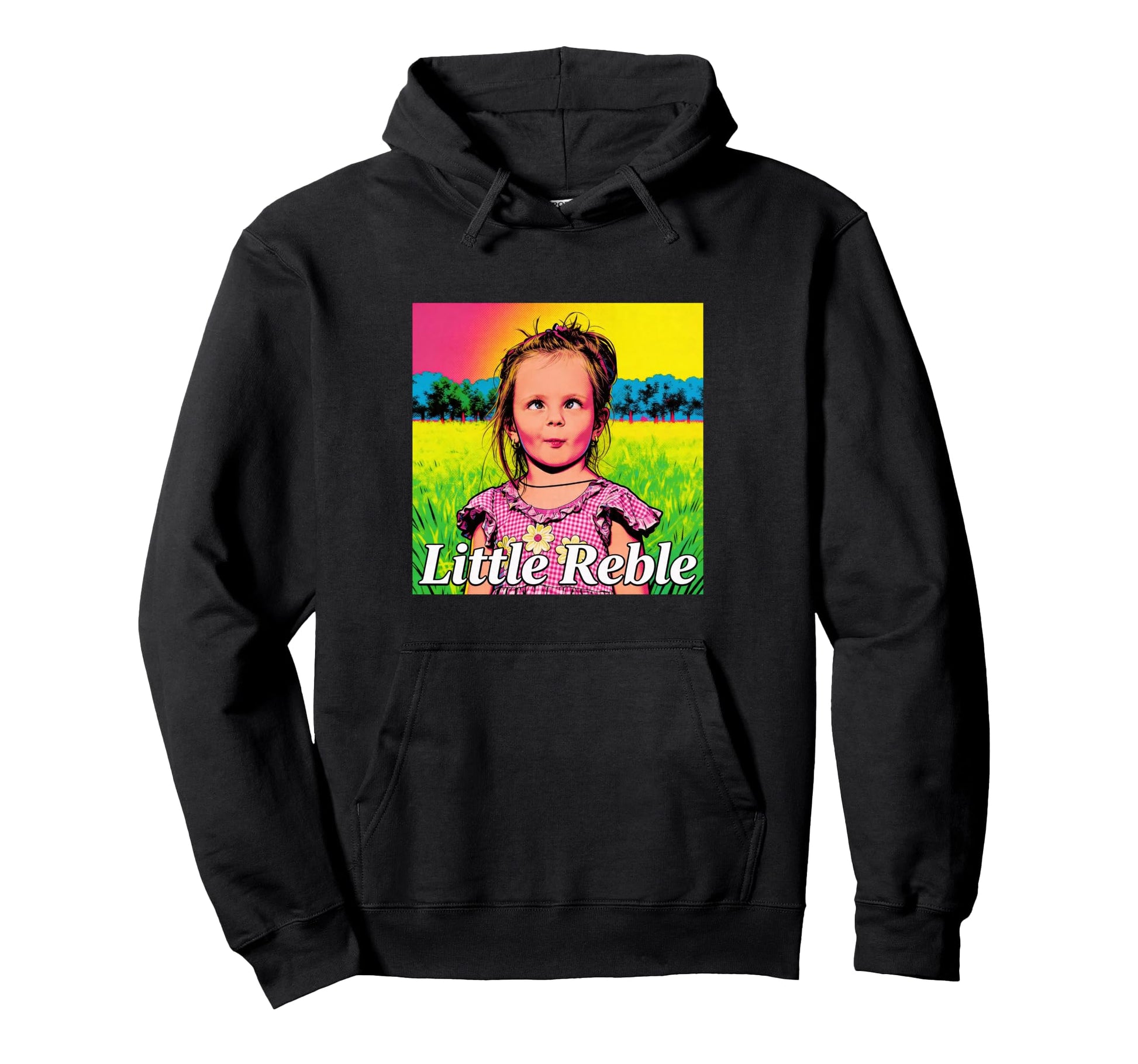 Pop Art Comic Portrait Little Rebel Hoodie - Custom Art Print Unisex - T-Shirt, Sweatshirt, Hoodie