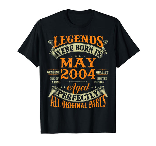 22Nd Birthday Gift Legend Born May 2004 T-Shirt - Trendy Graphic Men Women - T-Shirt, Sweatshirt, Hoodie