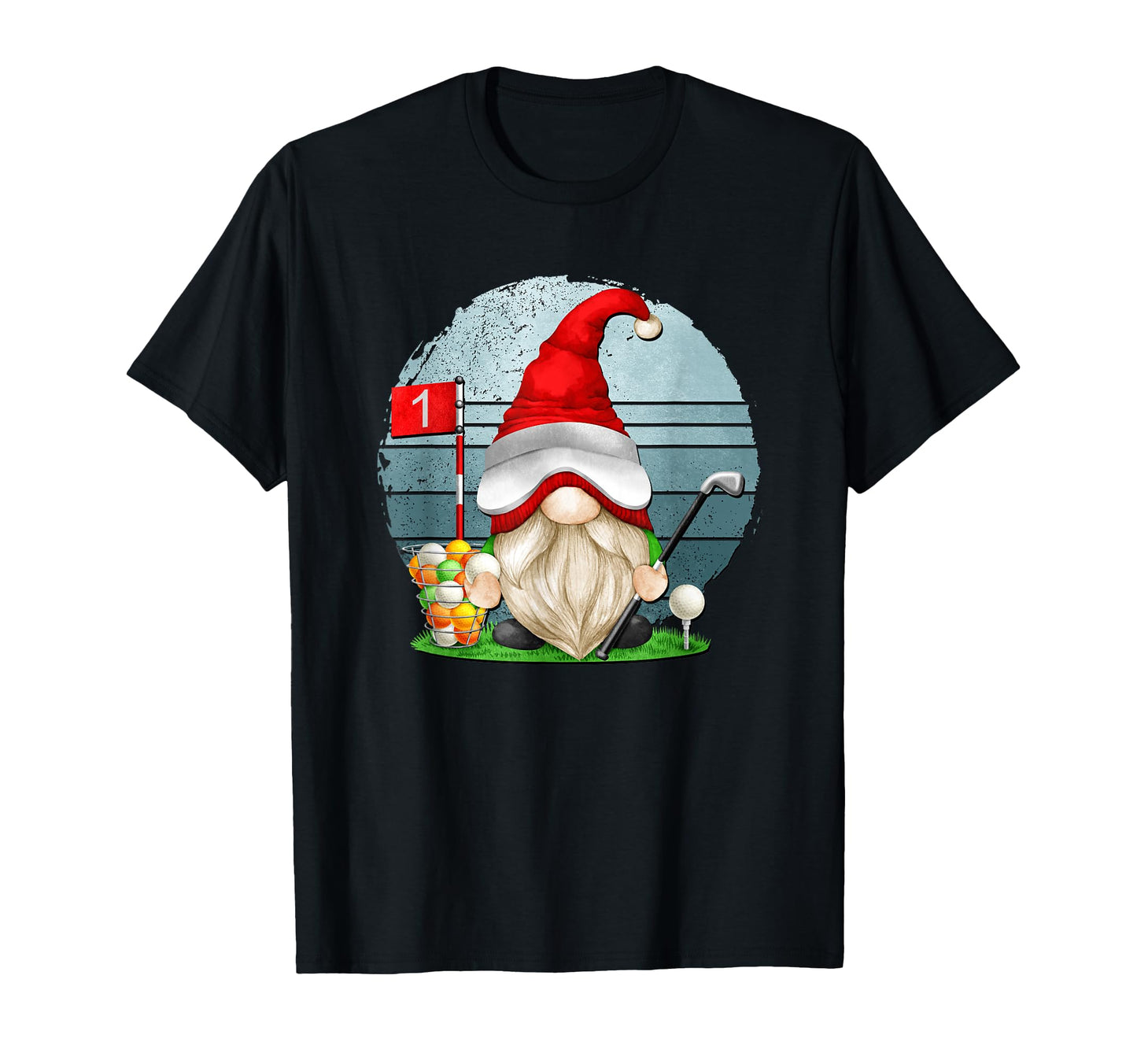 Golfing Dad Golfer Gnome Sunset Golf T-Shirt - Custom Art Print Unisex - T-Shirt, Sweatshirt, Hoodie