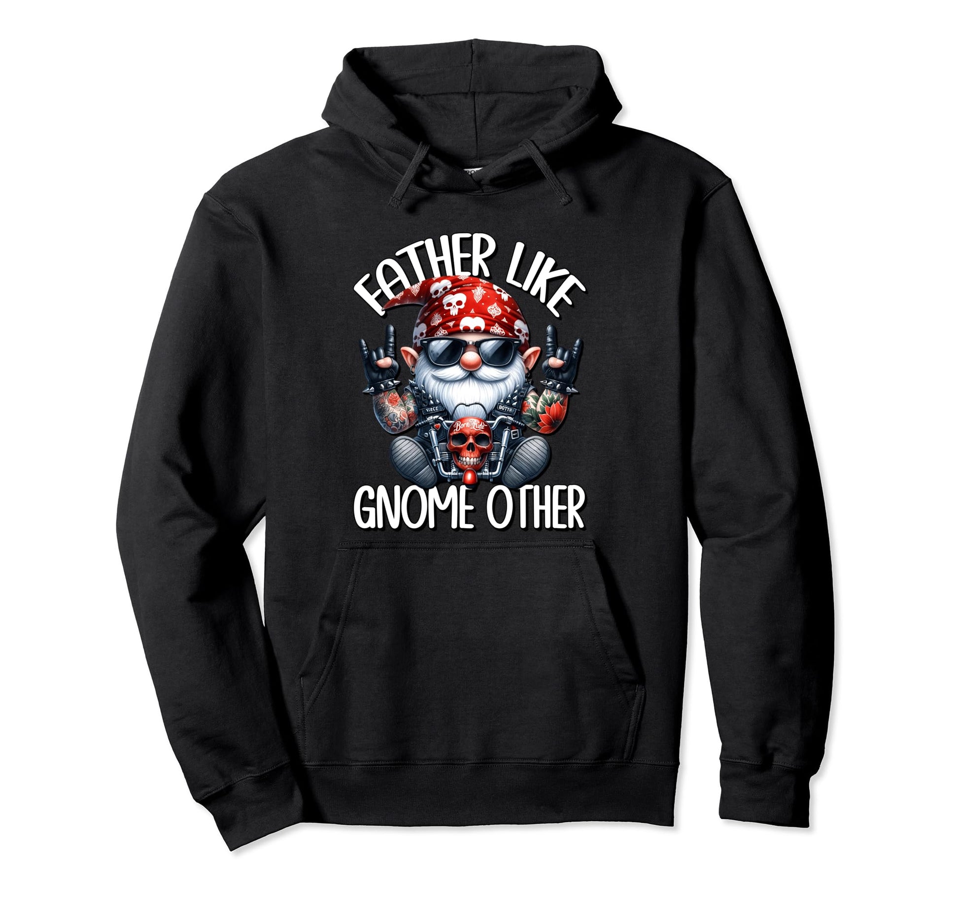 Fathers Day Gnome Biker Dad Or Hoodie - Streetwear Style for Adults - T-Shirt, Sweatshirt, Hoodie