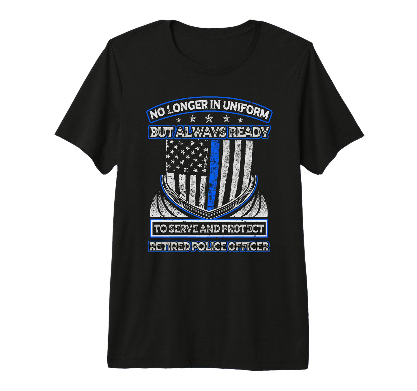 Retired Police Officer Flag Thin Blue T-Shirt - Minimalist Print Unisex - T-Shirt, Sweatshirt, Hoodie