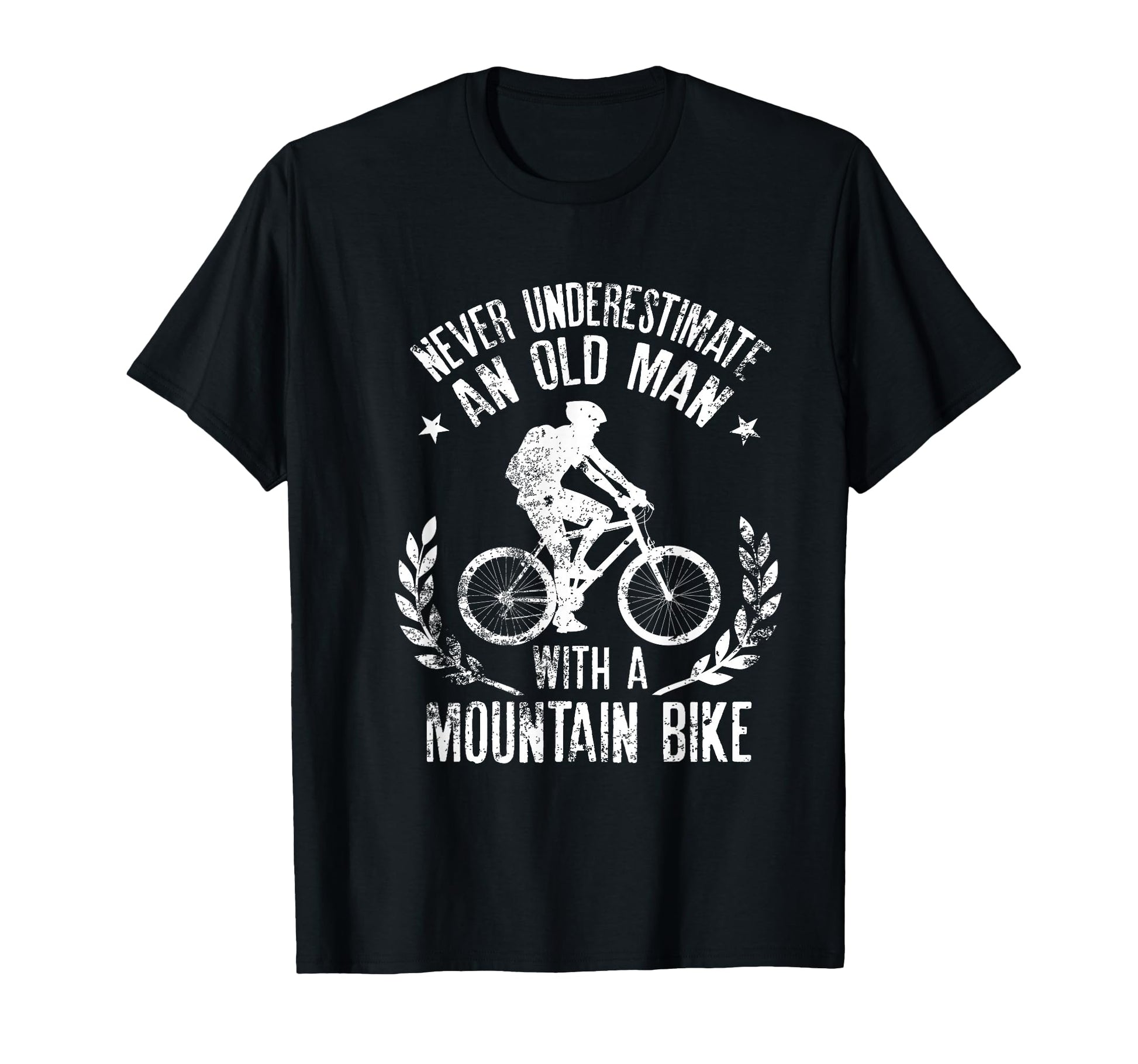 Never Underestimate Old Mountain Bike T-Shirt - Novelty Apparel for Adults - T-Shirt, Sweatshirt, Hoodie
