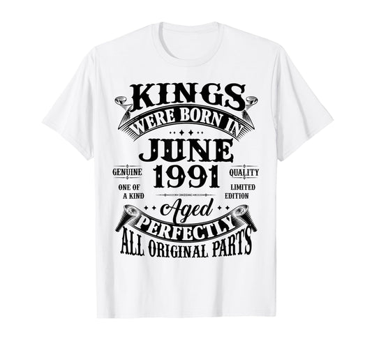 35Th Birthday Gift Kings Born June T-Shirt - Fun Novelty Design for Adults - T-Shirt, Sweatshirt, Hoodie