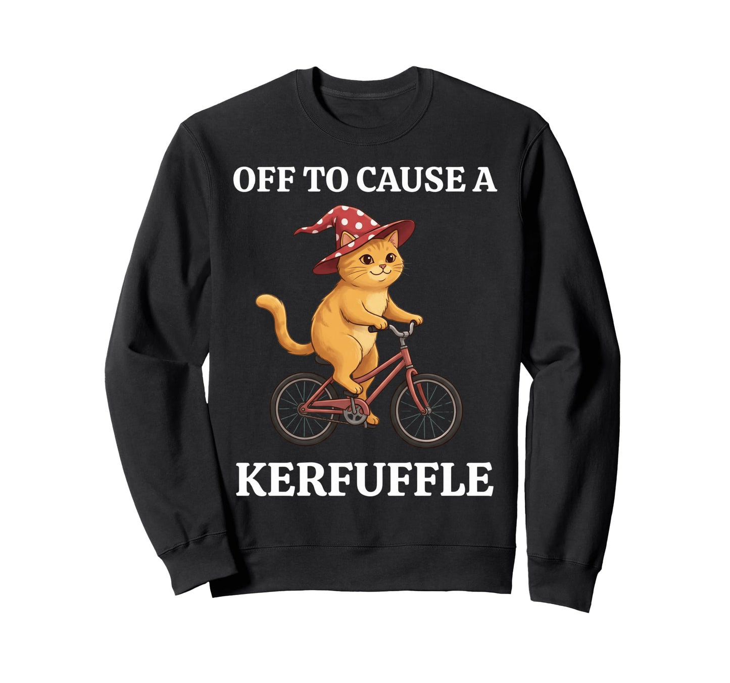 Off To Cause Kerfuffle Orange Cat Sweatshirt - Aesthetic Graphic Unisex - T-Shirt, Sweatshirt, Hoodie