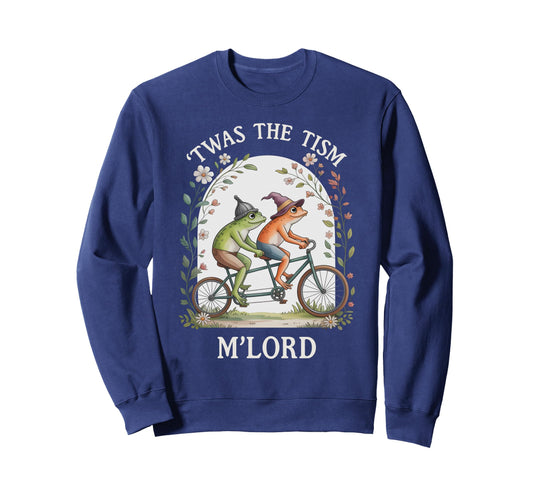 Charm Twas Tism Mlord Bicycle Frog Sweatshirt - Novelty Apparel for Adults - T-Shirt, Sweatshirt, Hoodie