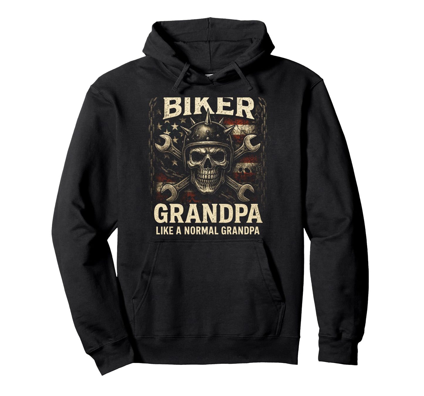 Im Biker Grandpa Skull Rebel Hoodie - Graphic Print Men Women - T-Shirt, Sweatshirt, Hoodie