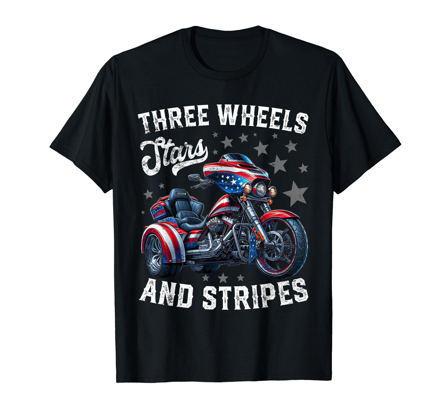 3 Wheels Motorcycle Trike American Rider T-Shirt - Graphic Print Men Women - T-Shirt, Sweatshirt, Hoodie