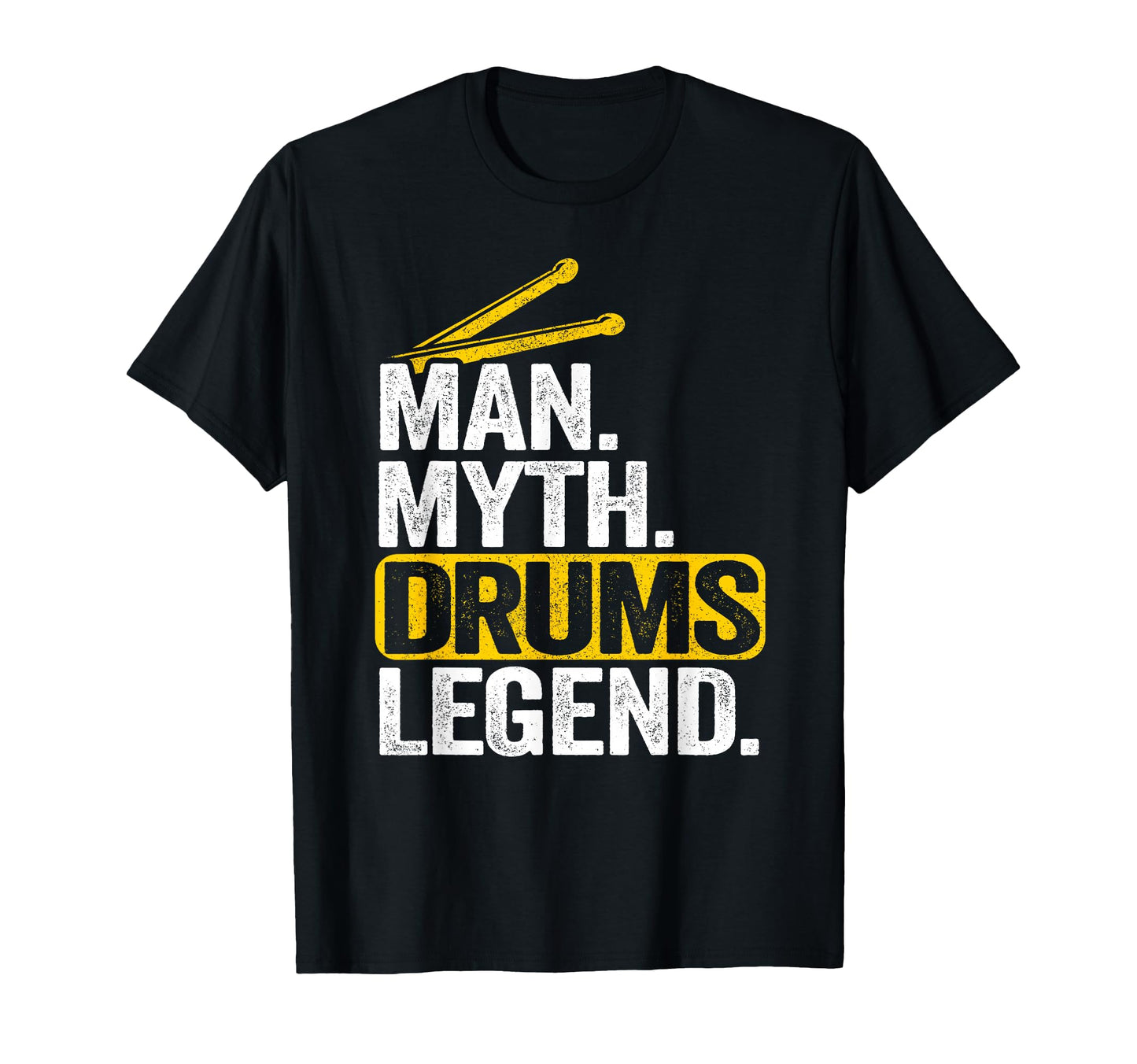 Myth Drums Legend Mens Dad Drummer T-Shirt - Minimalist Print for Adults - T-Shirt, Sweatshirt, Hoodie