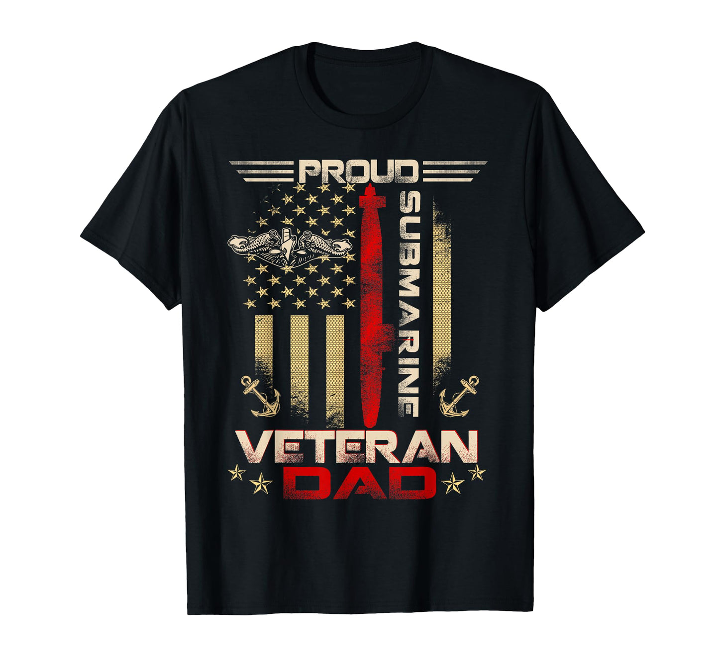 Proud Submarine Veteran Dad Us Flag T-Shirt - Custom Art Print Men Women - T-Shirt, Sweatshirt, Hoodie