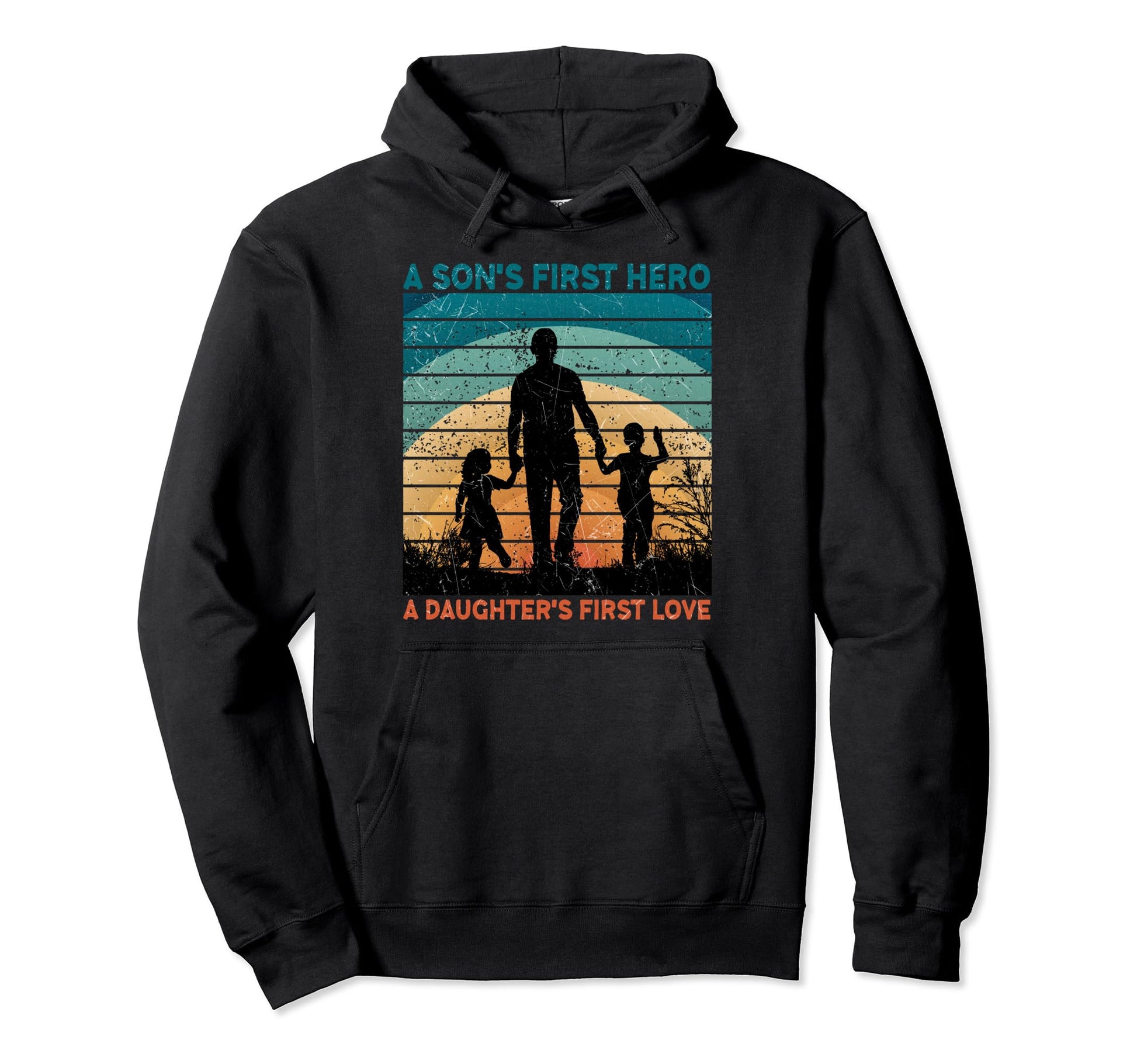 Mens Dad Sons First Hero Daughter Love Hoodie - Unique Graphic Men Women - T-Shirt, Sweatshirt, Hoodie