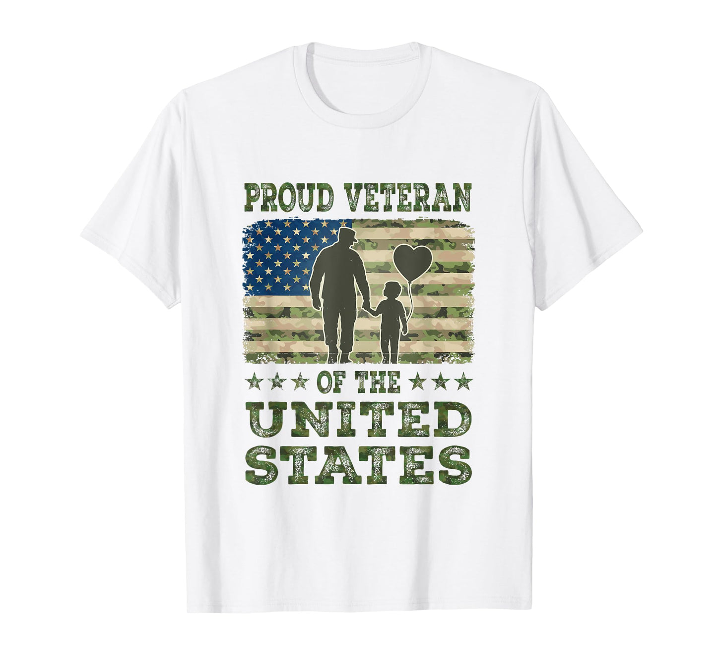 Proud Veteran Us Soldier Dad Camo Flag T-Shirt - Unique Graphic Men Women - T-Shirt, Sweatshirt, Hoodie