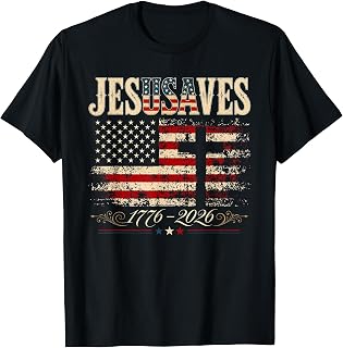 Retro Vintage Jesus Saves JesUSAves USA 250th 4th of July T-Shirt Unisex T-shirt, Sweatshirt, Hoodie, Long Sleeve Tee - T-Shirt, Sweatshirt, Hoodie