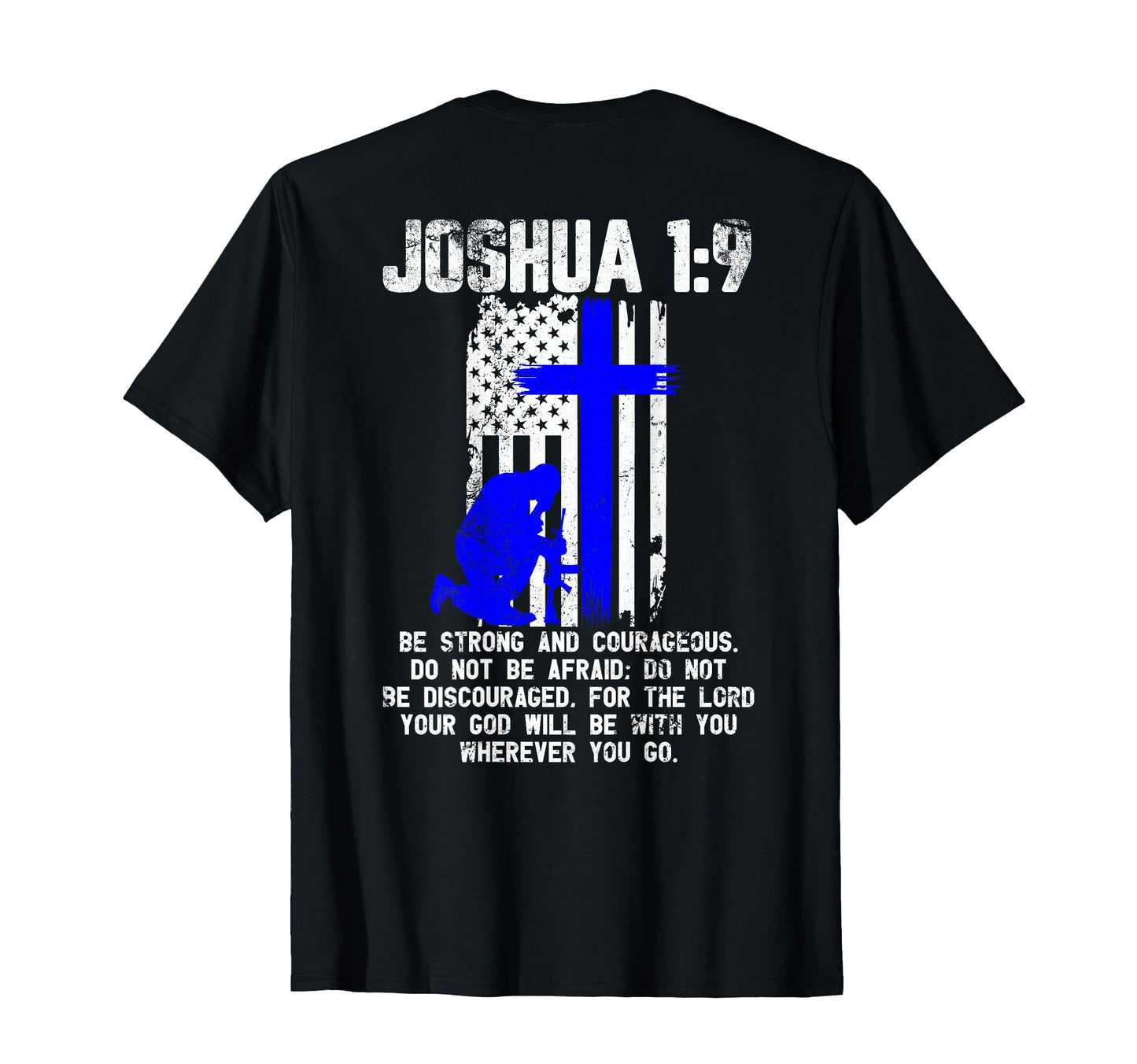 Thin Blue Line Police Cross Bible T-Shirt - Aesthetic Graphic for Adults - T-Shirt, Sweatshirt, Hoodie