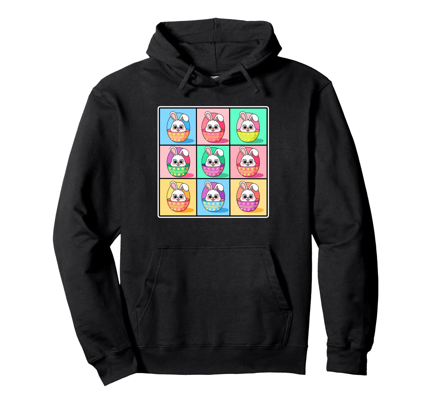 Funny Easter Pop Art Bunnies And Eggs Hoodie - Minimalist Print Men Women - T-Shirt, Sweatshirt, Hoodie