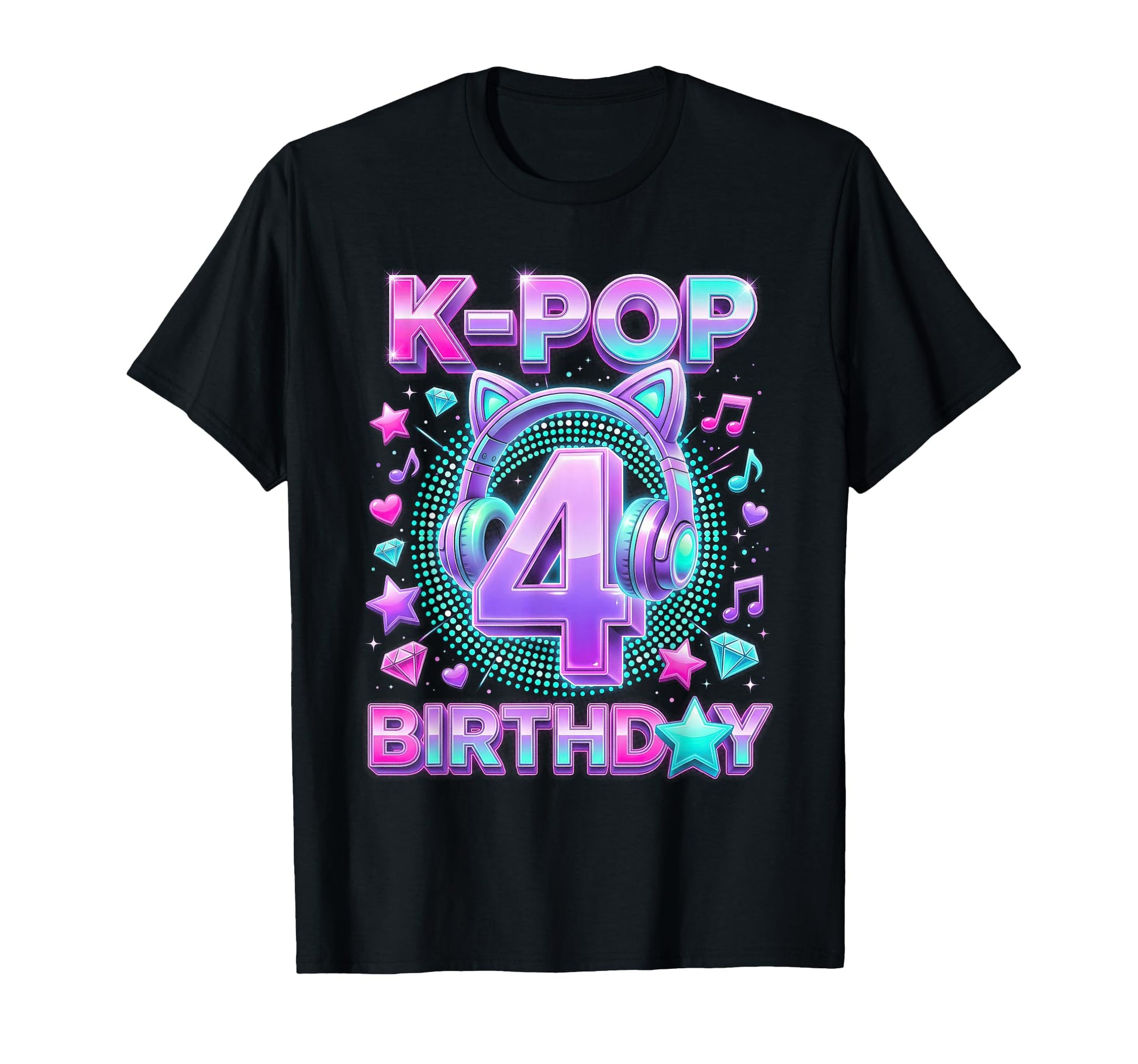 K Pop 4Th Birthday 4 Year Old Korean T-Shirt - Trendy Graphic Men Women - T-Shirt, Sweatshirt, Hoodie