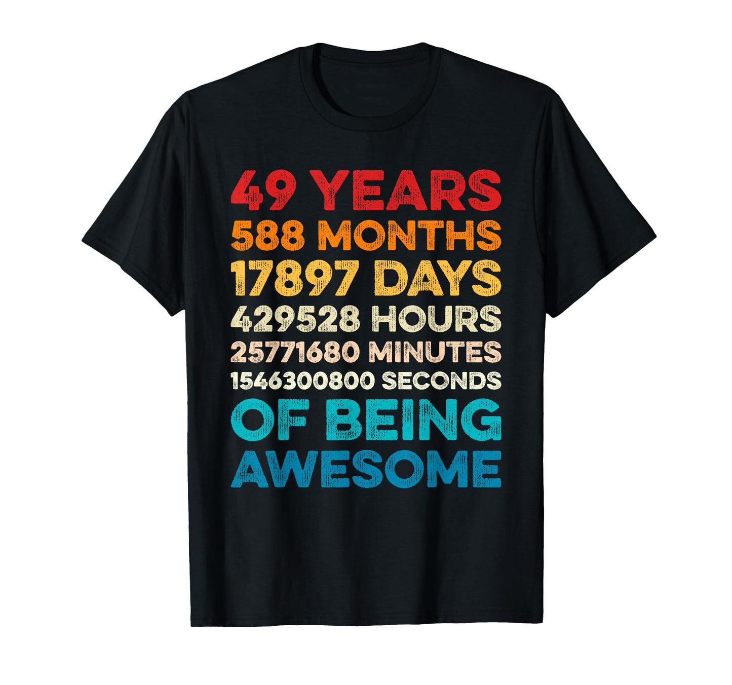 49Th Birthday 49 Years Being Awesome 49 T-Shirt - Graphic Print Unisex - T-Shirt, Sweatshirt, Hoodie