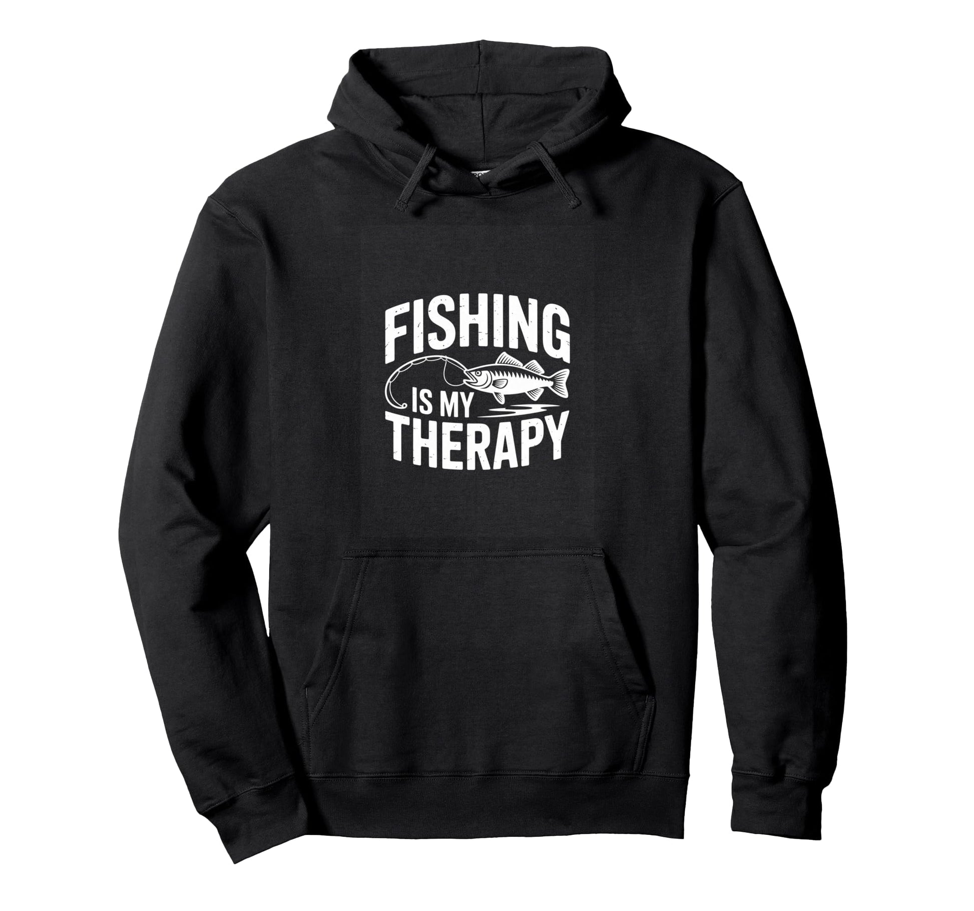 Fishing Is My Therapy Funny Fisherman Hoodie - Novelty Apparel Men Women - T-Shirt, Sweatshirt, Hoodie