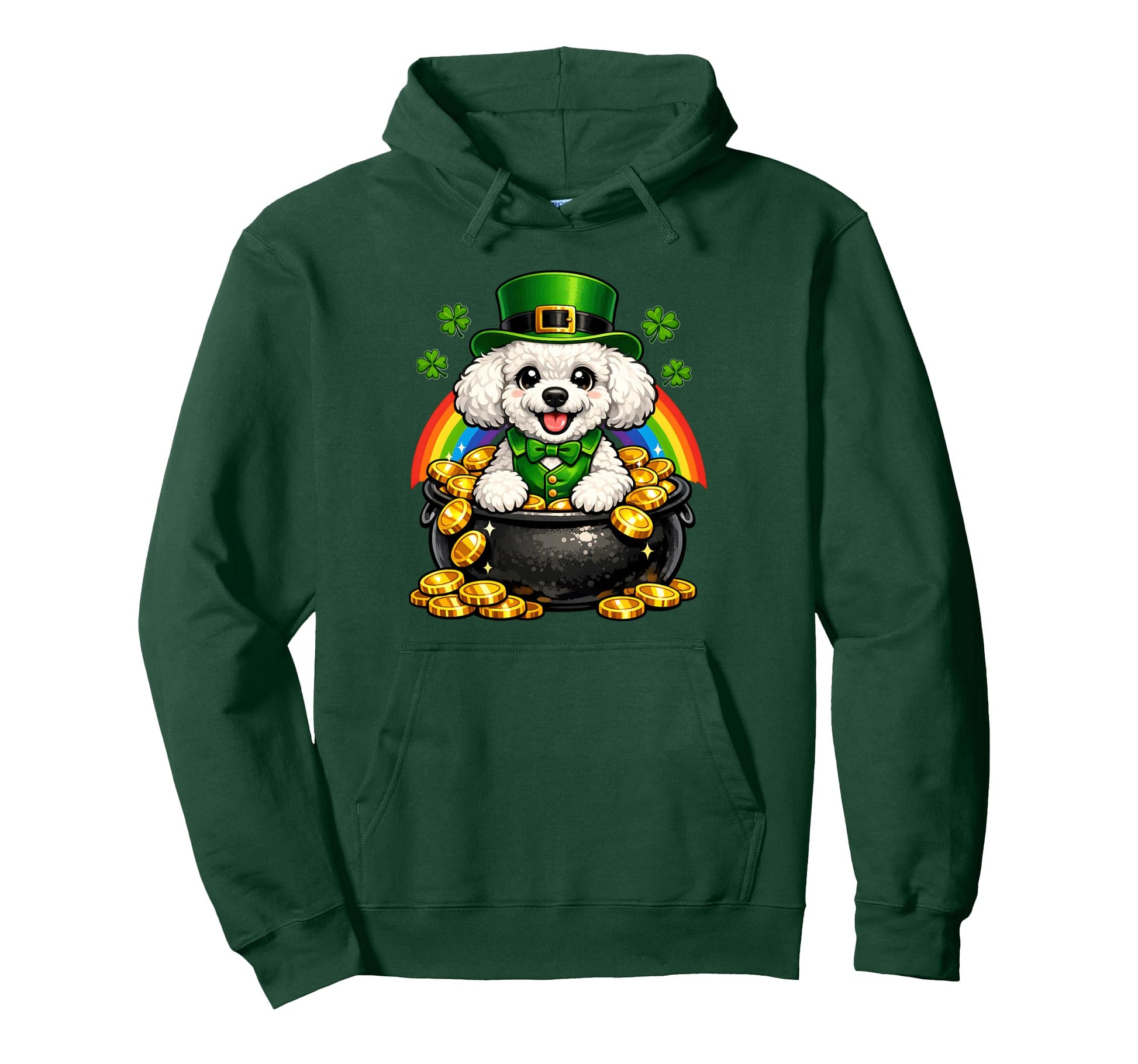 Happy Leprechaun Miniature Poodle Mini Hoodie - Minimalist Print Men Women - T-Shirt, Sweatshirt, Hoodie