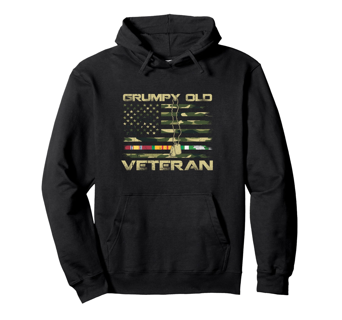 Patriotic Grumpy Old Vietnam Veteran Flag Hoodie - Streetwear Style Unisex - T-Shirt, Sweatshirt, Hoodie