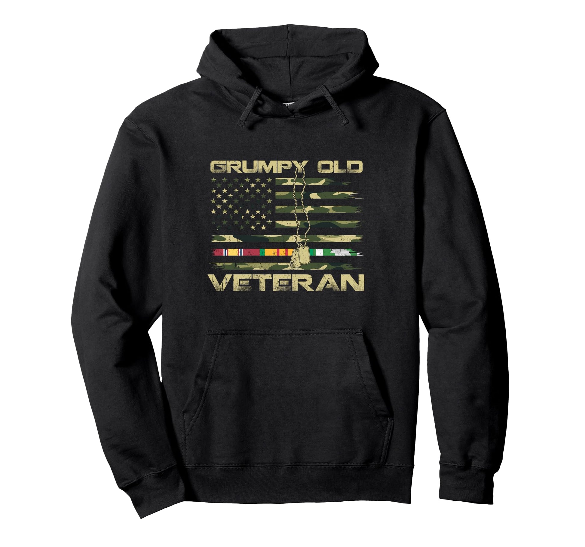 Patriotic Grumpy Old Vietnam Veteran Flag Hoodie - Streetwear Style Unisex - T-Shirt, Sweatshirt, Hoodie