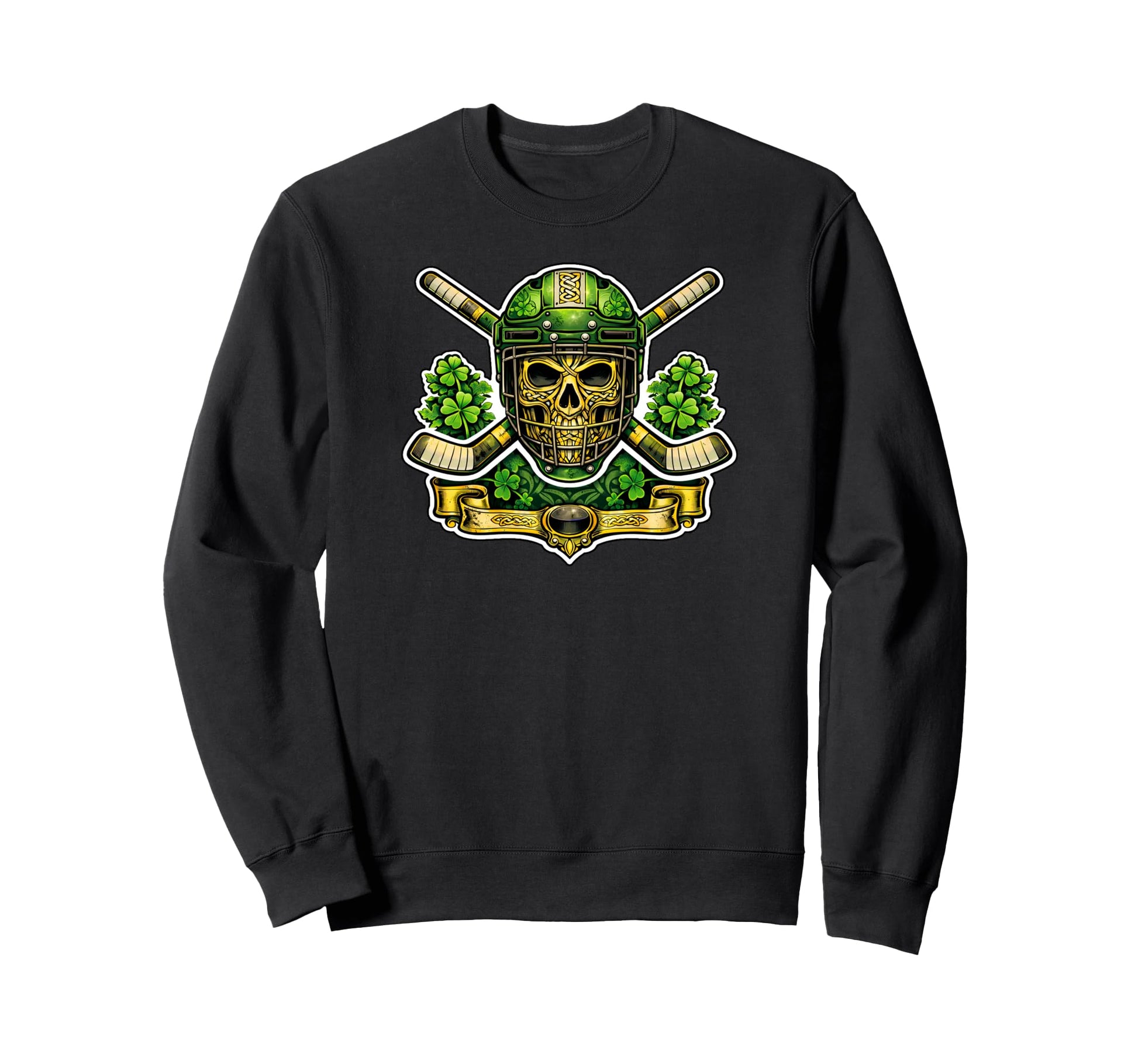 Celtic Skull Irish Hockey St Sweatshirt - Trendy Graphic Men Women - T-Shirt, Sweatshirt, Hoodie