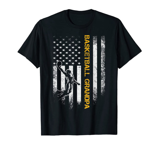 American Flag Proud Basketball Grandpa T-Shirt - Streetwear Style Unisex - T-Shirt, Sweatshirt, Hoodie