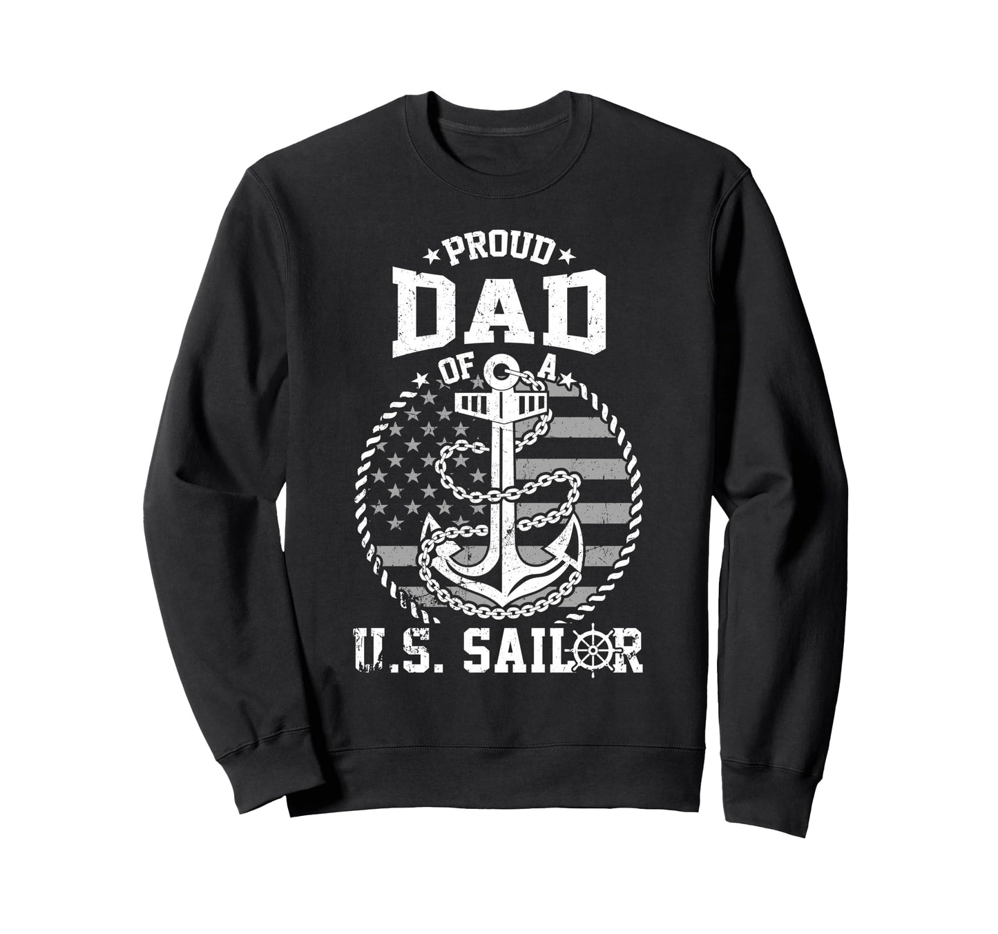 Proud Dad Us Sailor Anchor Flag Usa Sweatshirt - Graphic Print for Adults - T-Shirt, Sweatshirt, Hoodie