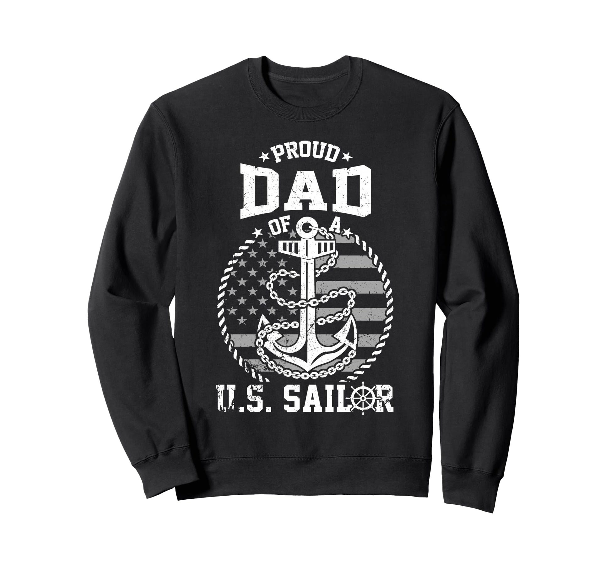 Proud Dad Us Sailor Anchor Flag Usa Sweatshirt - Graphic Print for Adults - T-Shirt, Sweatshirt, Hoodie