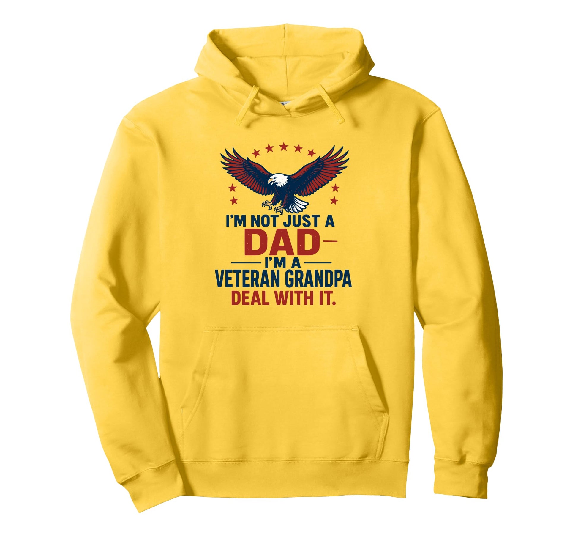 Dad Grandpa Veteran Patriotic Fathers Hoodie - Custom Art Print for Adults - T-Shirt, Sweatshirt, Hoodie